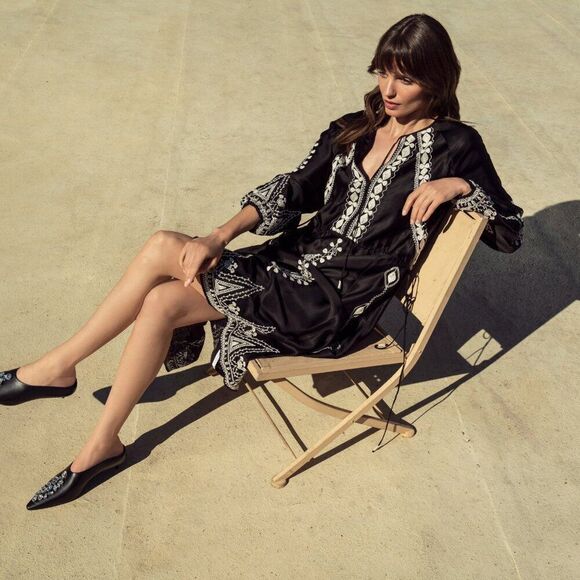 Practical Magic Black Leather Heels with Crystals - Picture 12 of 14